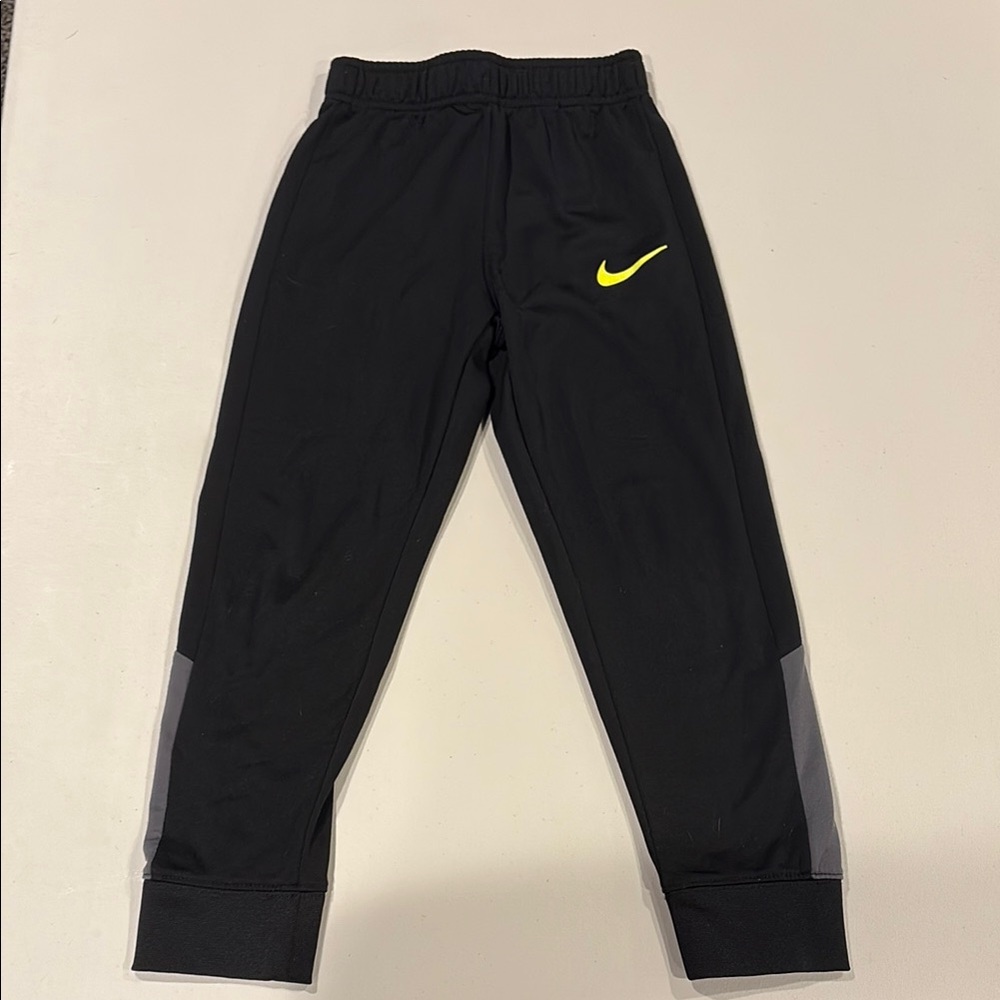 Nike Black and Yellow Sweatpants with Tapered Fit